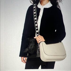 Kate Spade Adoranle Crescent Street Lietta Cream Leather Crossbody Shoulder Bag